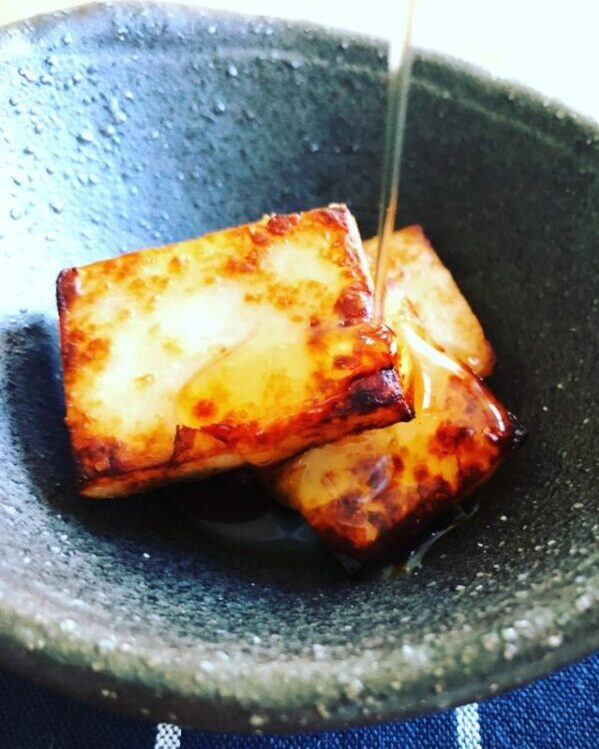 焼き酒粕とメープルシロップ